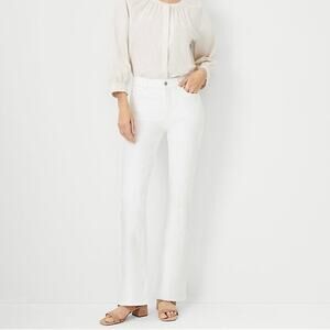 NWT Ann Taylor White Denim The Slim Boot Flared Jeans Women's 8